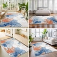 thumbnail image 4 of 5'x7' Area Rugs, Orange Navy Blue Coral Indoor Outdoor Area Rug for Living Room Bedroom, Summer Beach Coastal Ocean Washable Bathroom Rugs Kitchen Floor Carpet Mats Home Decor Aesthetic, 4 of 8