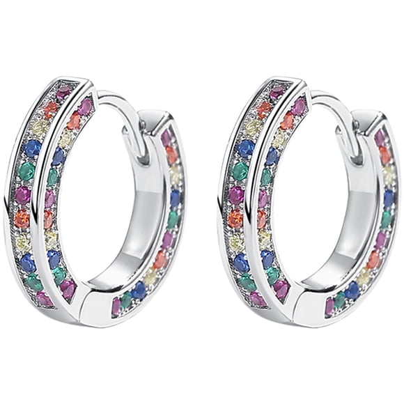 1 Pair Small Hoop Earrings Huggie Hoop Earrings Small Earrings Rhinestone Earrings