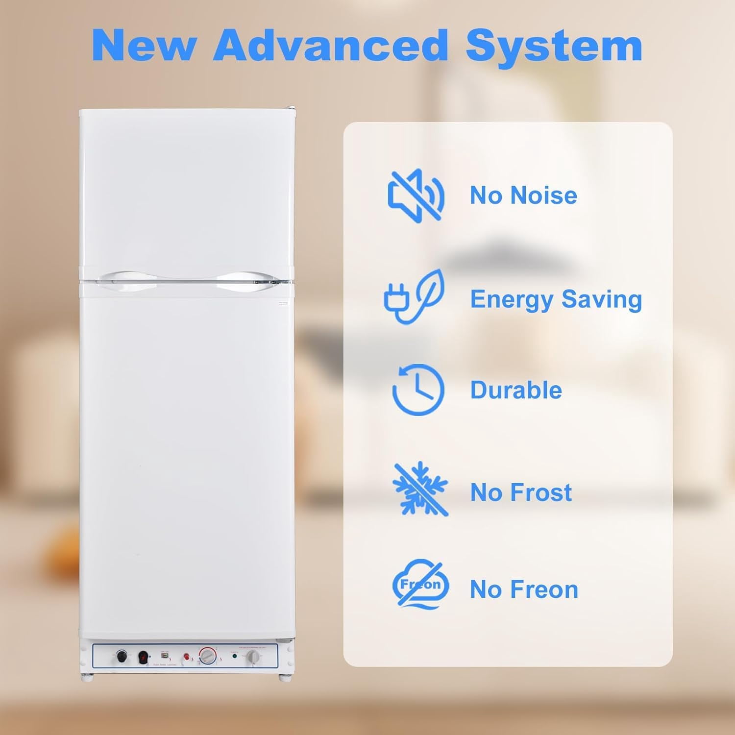 Smeta Top Freezer Propane Refrigerator 13.4 Cu ft Powered 110V/LPG Garage RV Cottages Use OffGrid