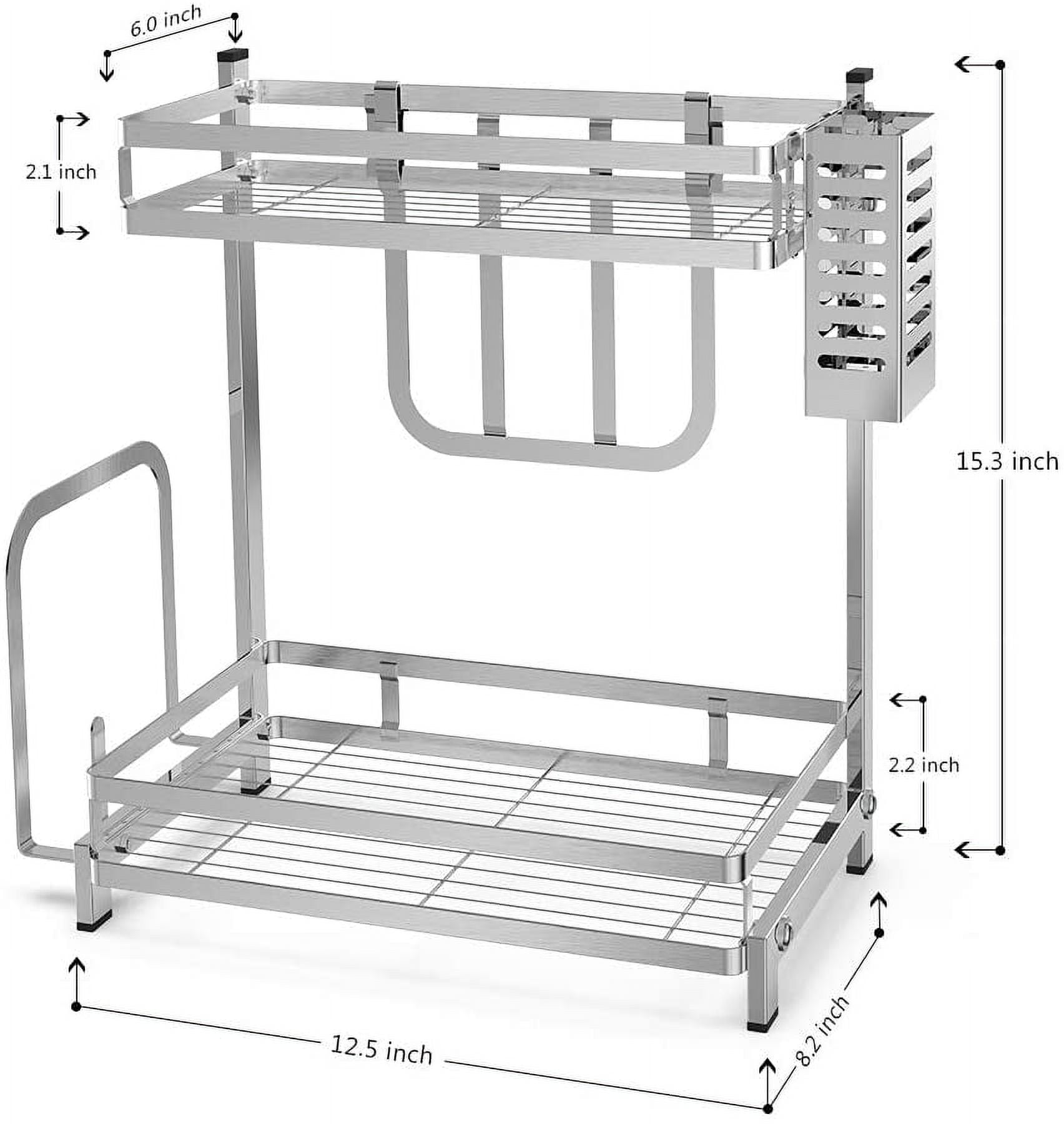 Oumilen 2-Tier Spice Utensil Kitchen Standing Rack Organizer Jars Bottle Cups Holder Household Storage Shelf