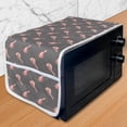 thumbnail image 1 of Bird Microwave Oven Cover, Repetitive Crested Fly Friend Simple Cartoon Illustration Flying Animal, Water Resistant Organizer with Pockets Kitchen, 36" x 12", Peach Dried Rose and Grey, by Ambesonne, 1 of 4