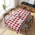 thumbnail image 3 of Farmhouse Buffalo Plaid Table Cloth Waterproof Tablecloths, Red White Checkered Tablecloth Dining Table Cover for Kitchen Party Tabletop Outdoor, Rectangle Tablecloth 60x120 Inch, 3 of 9
