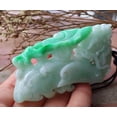 thumbnail image 5 of Certified Hand Carved Natural Myanmar Burma A Jade jadeite Dragon Lotus Flower Hook Pendant Necklace, 5 of 8