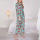 thumbnail image 3 of Balery Watermelon Conjunto de Pijama con Estampado para Mujer, Conjunto de Dos Piezas con Manga Larga, Ropa de Dormir Suave con Bolsillos, Pijamas Cómodos-XX-Large, 3 of 7
