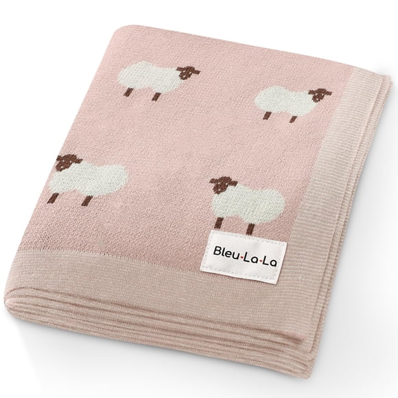 Manta para Bebé Bleu La La 89x79 cm 100% Algodón Oveja Rosa