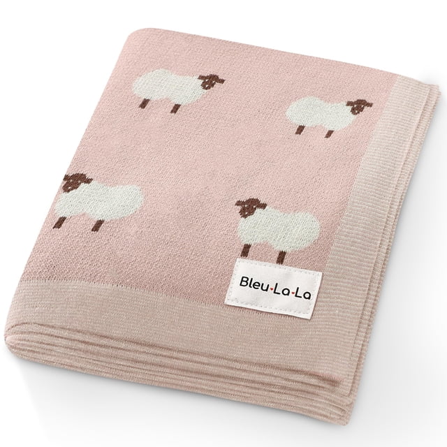 Manta para Bebé Bleu La La 89x79 cm 100% Algodón Oveja Rosa