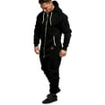 thumbnail image 4 of Goocheer Men Hooded Jumpsuit,Zipper Closure Kangaroo Pocket Ribbed Clothing, 4 of 6