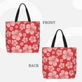 thumbnail image 4 of Sigee Red Hibiscus Flower Print Large Capacity Zippered Tote Bag - Durable, Stylish and Versatile for Everyday Use, 4 of 9