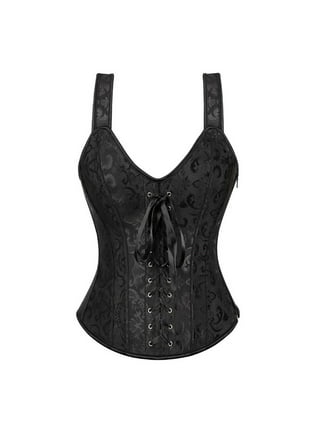 Women's Sexy Corset Leather Lingerie for Women Gothic Black Bustiers 