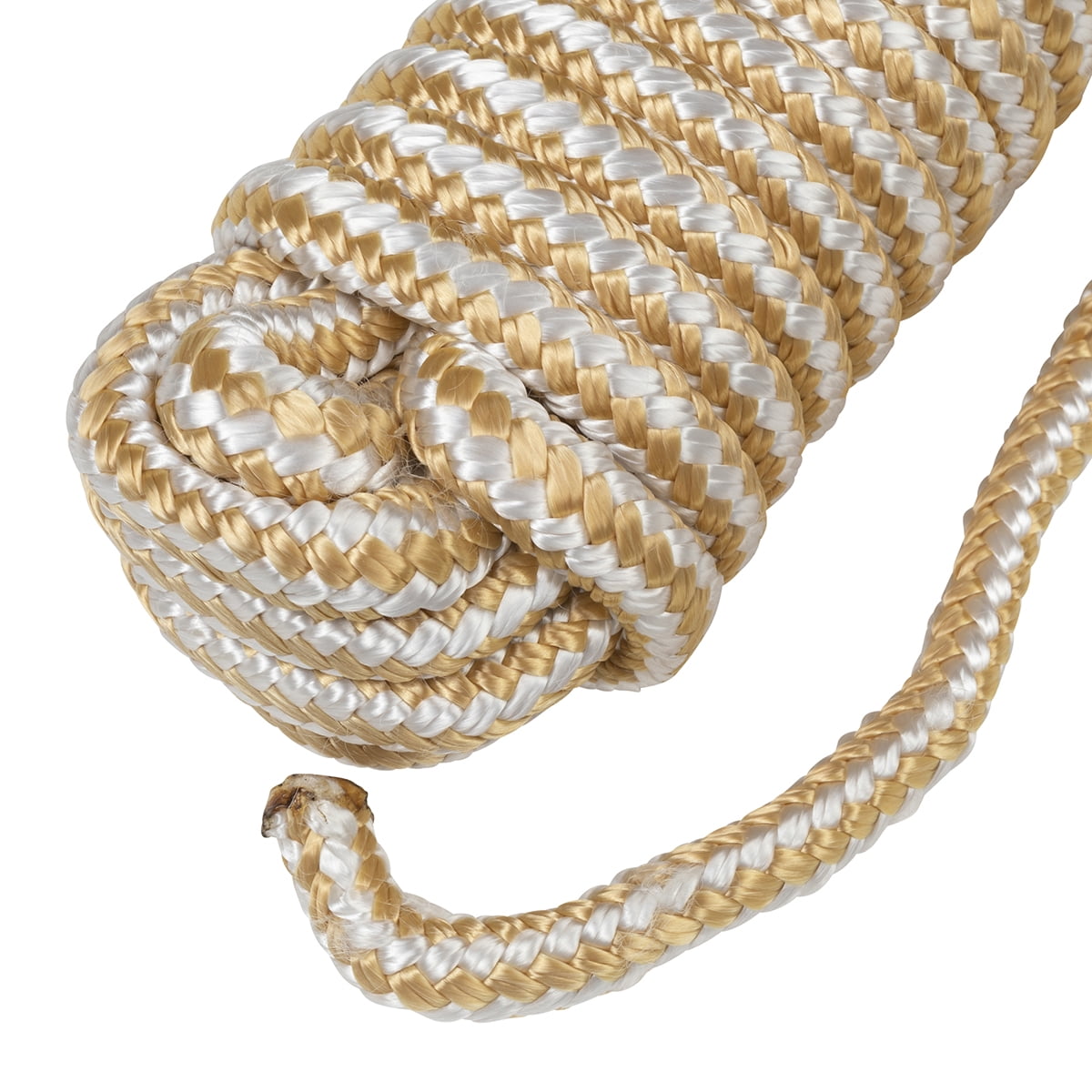Ozark Trail 3/8 in x 15 ft Double-Braided Nylon Dock Line, Up to 20 ft Boats, 550 lb Working Load, Gold