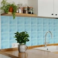 thumbnail image 3 of Mi Alma Blue Solid Color Peel & Stick Vinyl Backsplash Tiles 5x5, 24 pcs, 3 of 16