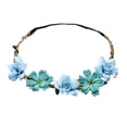 thumbnail image 3 of Diadema floral con dije para el cabello, corona ajustable, estilo bohemio para disfraz. azul nuevo, 3 of 8