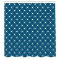 thumbnail image 3 of Ambesonne Navy Shower Curtain, Evil Eye Circles Dot, 69"Wx84"L, Dark Blue Teal White, 3 of 5