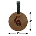 thumbnail image 6 of Cowgirl Pinup Riding Bucking Bull Rodeo Round Leather Luggage Card Suitcase Carry-On ID Tag, 6 of 7