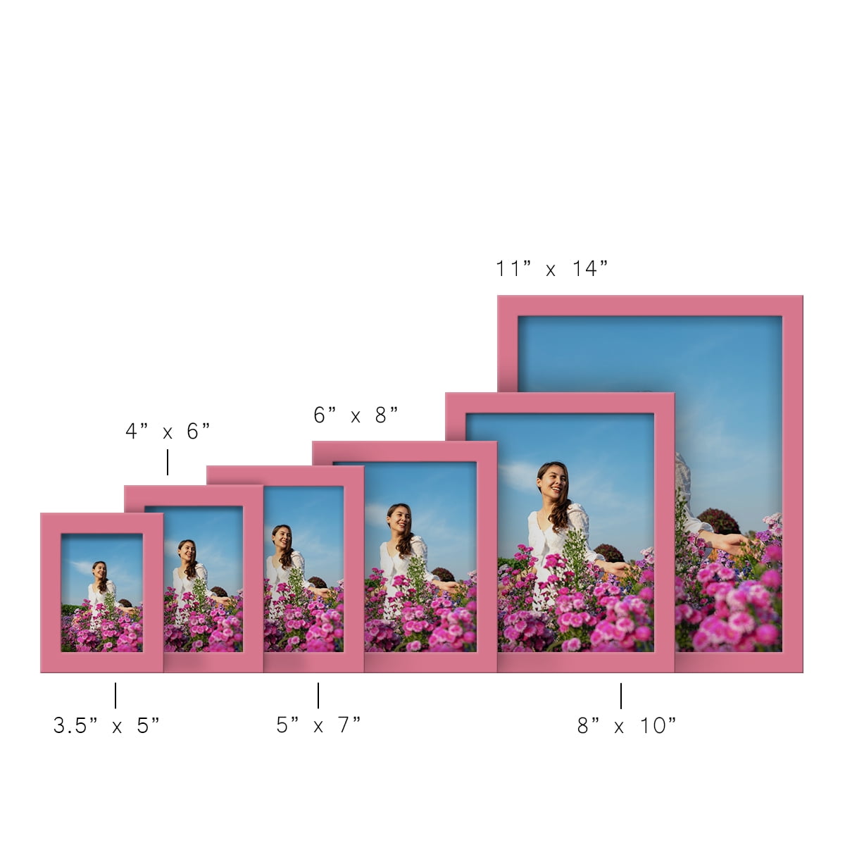 Wexford Home Modern 5" x 7" Hot Pink Picture Frame (Set of 6)
