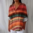 thumbnail image 2 of WZXFASHION T-shirt à Manches Longues Imprimé Rétro pour Femmes, Manches Trois-Quarts, Liquidation, 2 of 4