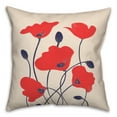 thumbnail image 2 of Creative Products Simple Red Poppies 18 x 18 Spun Poly Pillow, 2 of 3