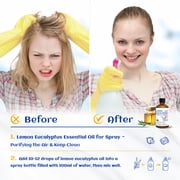 HIQILI Lemon Eucalyptus Essential Oil, 100% Pure Natural, 100mL for Diffuser Skin Care Cleansing Soothing