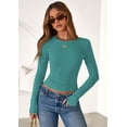 thumbnail image 2 of Remera PRETTYGARDEN 2025 de punto acanalado manga larga color verde azulado Talle L, 2 of 8