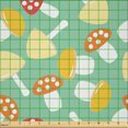 thumbnail image 2 of Ambesonne Mushroom Fabric by the Yard Microfiber, Colorful Toadstools, 10 Yards, Mint Green and Multicolor, 2 of 2