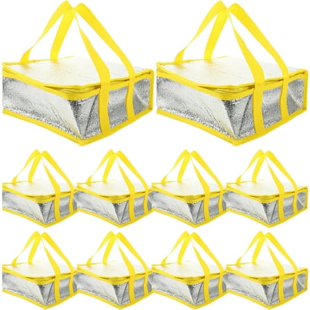 

10Pcs Decorative Food Delivery Bag Insulated Food Carrying Bag Takeout Thermal Bag with Zipper