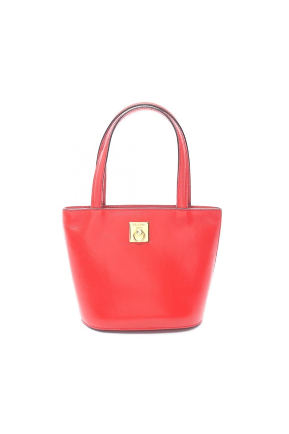 Pre-Owned Celine Mini Tote Handbag, Leather, Women's, Red (Fair)