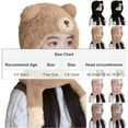 thumbnail image 3 of Lorytime Winter Hat with Scarf Attached Kids Bear Ears Cap with Ear Flaps Thermal Scarf Windproof Hat 3-6 Years, 3 of 4