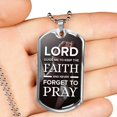 thumbnail image 4 of Lord Guide Me Catholic Necklace Stainless Steel or 18k Gold Dog Tag 24" Chain, 4 of 8