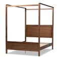 thumbnail image 3 of Bowery Hill Modern Wood King Size Platform Canopy Bed in Walnut Brown, 3 of 8