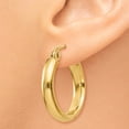 thumbnail image 3 of 14k Round Tube Hoop Earrings 14k Yellow Gold Earrings, 3 of 4