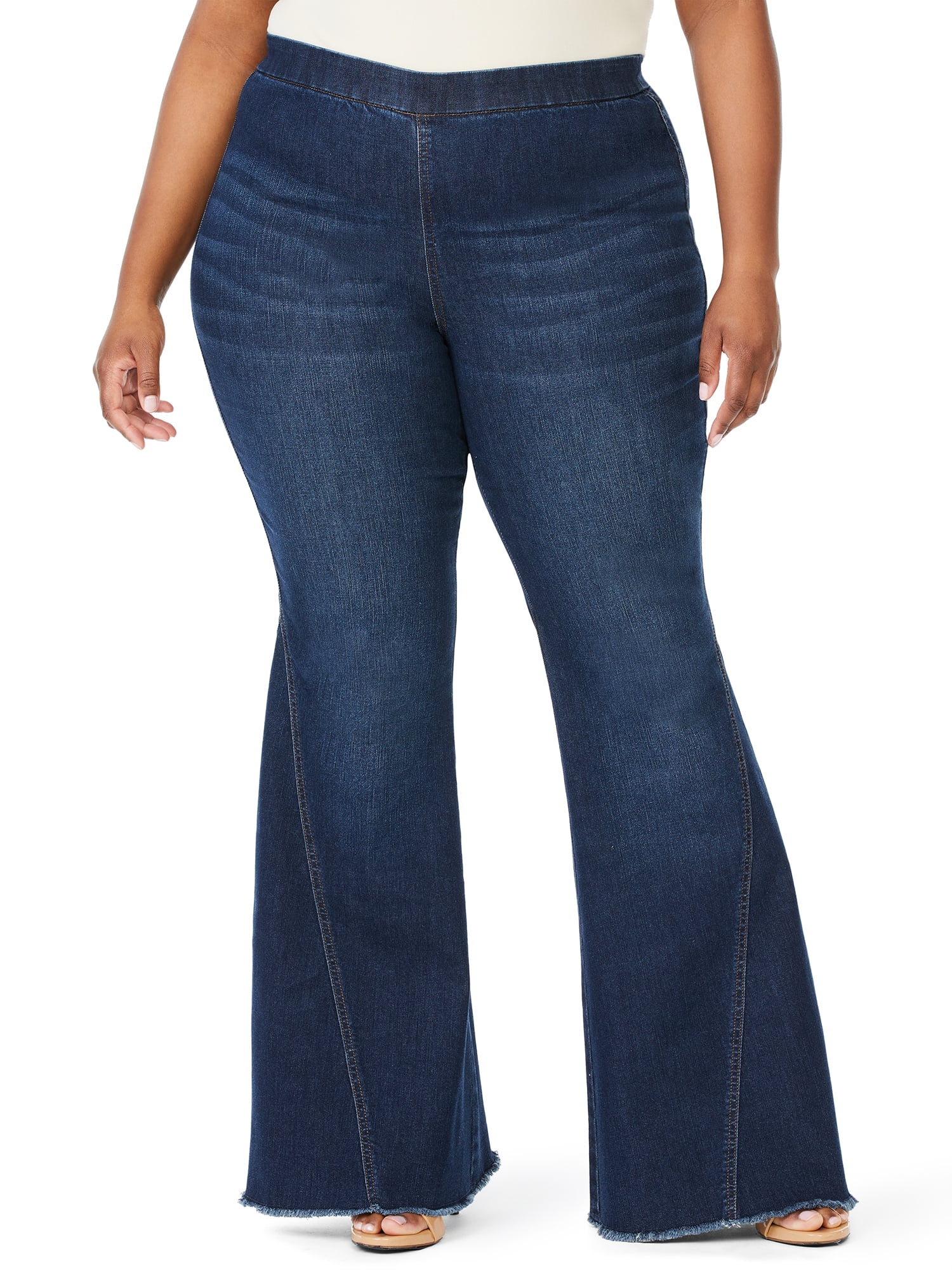 Sofia Jeans Womens Plus Size Melisa Curvy High Rise Super Flare Pull On Jeans