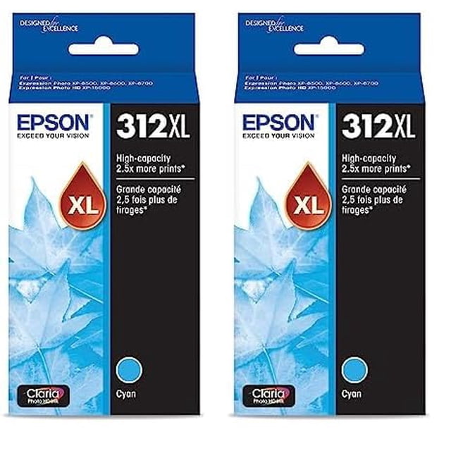 Cartucho de tinta Epson T312XL220-S Claria Photo HD Cyan (paquete de 2)