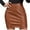 Brown, variant on USSUMA Women'S Skirts Midi Skirt Solid Color High Waist Vent Zipper Mid-Calf Skirt Leather Elegant Skirt Fashion Skirts Street Holiday Saving Black Skirt for Women L