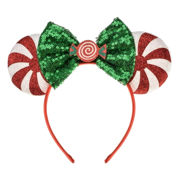 A Miaow Decoración navideña Tocado Caramelo Orejas de ratón Diadema Nochebuena MM Mariposa Aro para el Cabello Parque Mujeres Adultos Disfraz Sesión de Fotos (Candy)