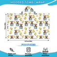 thumbnail image 2 of Highland Cow Bucket Flower Pattern Hooded Bath Towel，50"x30" for Ages 3 To 12 Kids, Quick Dry Lightweight Soft Microfiber Hood Beach Towel Cover Up for Kids, 2 of 7