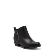 Lucky Brand Basel Almond-Toe Ankle Textured Booties Black/Black (6)