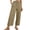 Brown, variant on Aoiroe Women's Cotton Linen Summer Palazzo Pants Flowy Wide Leg Beach Trousers with Pockets Brown 3XL