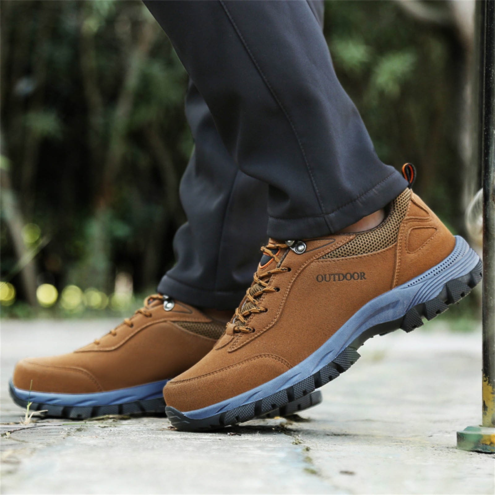 Dakaela Men's Waterproof Hiking Shoes Lightweight Comfortable Anti Slip Outdoor Walking Work Sneakers