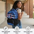 thumbnail image 5 of Yspwyqan Blue Glitter School Backpack for Kids Teens, 600D Polyester Lightweight Bookbag, Fits 15.6 Laptop, Cheerleader Megaphone Backpack for Elementary Middle High School, 5 of 7