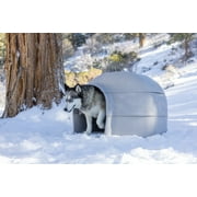 Outback Igloo Dog House, Heavy Duty Durable Plastic, Outdoor Use, Leak-Resistant, Gray, For Dogs up to 90 lbs, Extra Large, 33 L