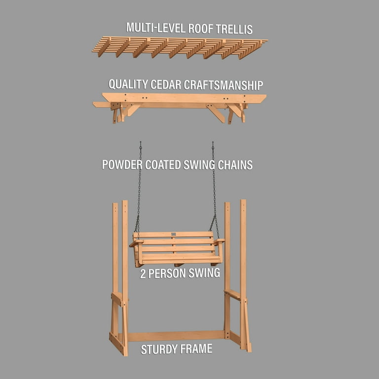 Backyard Discovery Callahan Pergola Swing, Cedar Wood, Rustic