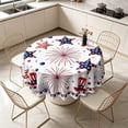 thumbnail image 4 of Patriotic Tablecloth Round Tablecloth Memorial Day Independence Day American Flag Round Tablecloth Washable Microfiber Decorative Table Covers for Picnic Party, 4 of 6