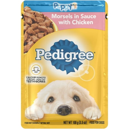 PEDIGREE Choice Cuts Puppy Morsels in Sauce with Chicken Wet Dog Food, 3.5 Ounces