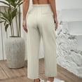 thumbnail image 6 of Hvyesh Women Linen Wide Leg Pants Summer Drawstring Casual Lounge Pant 2025 Beach Travel Vacation Clothes with Pockets, 6 of 9