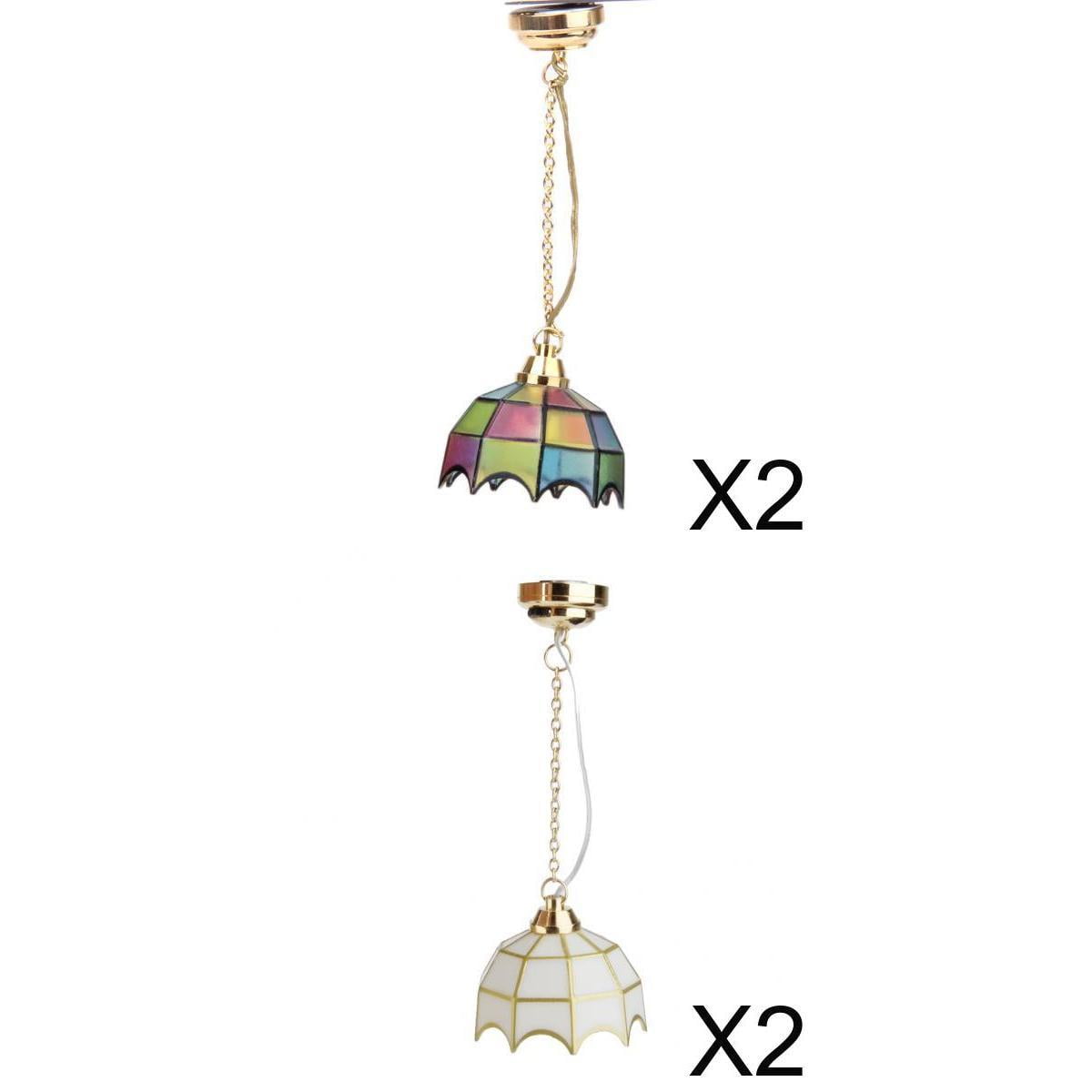 1/12 Scale Dollhouse Miniature LED Ceiling Light Chandelier Decor Accessories, 