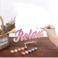 thumbnail image 4 of Laser Cut Wood Sign Wall Art Relax Letter Sign Heart Decorative Wall Sculpture Hanging Decor Unfinished for DIY Housewarming Door Wall Room Decoration 9.9 x 3.9inch, 4 of 9