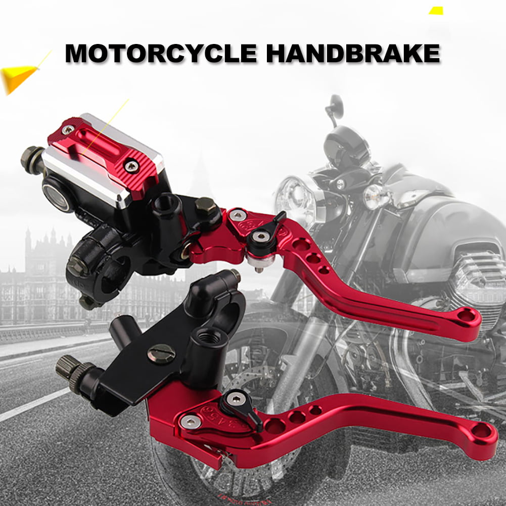 Red Universal Motorcycle Brake Clutch Master Cylinder Oil Fluid Tank Reservoir With Adjustment Bracket And Rubber Tube 
