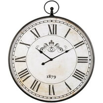 Bowery Hill Metal Wall Clock in Antique Black and Cream