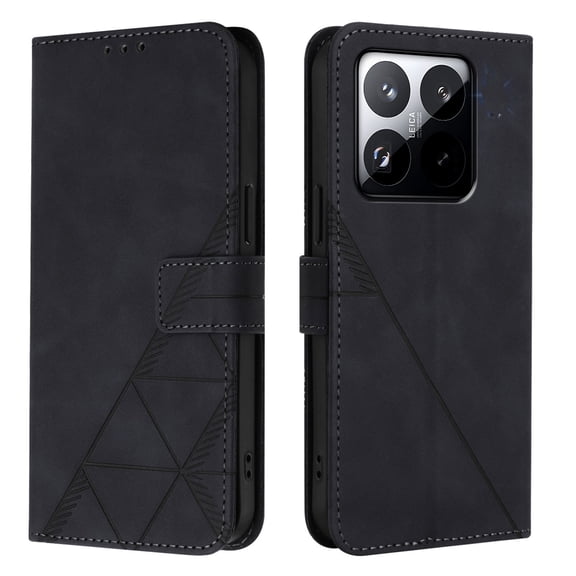 Phone Case for Xiaomi 15T Wallet PU Leather Case with Card Slots Kickstand Shockproof Magnetic Flip Phone Cover, Black