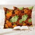 thumbnail image 3 of Sage Green Pumpkin Fall Outdoor Waterproof Pillow Covers, Thanksgiving Maple Leaves Farmhouse Decorative Square Throw Pillowcase Sofa Cushion Sham for Patio/Couch/Chair, 20"x20" 2 Pack, 3 of 8